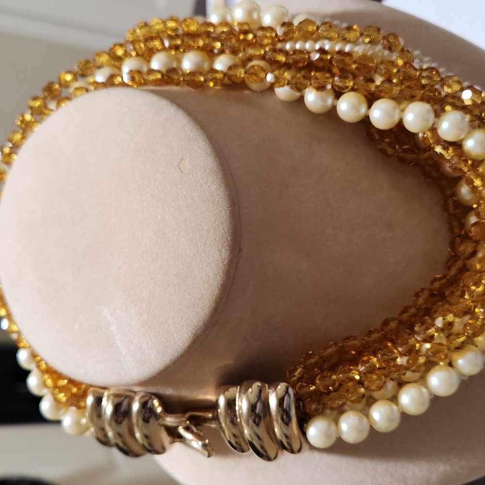 Vintage Donald Stannard Signed Multi-Strand Statement Necklace -